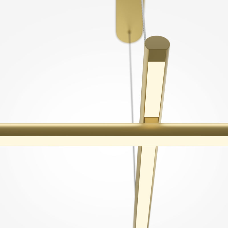 Maytoni Radiance 1L linear suspension ceiling lamp, gold LED H 310cm