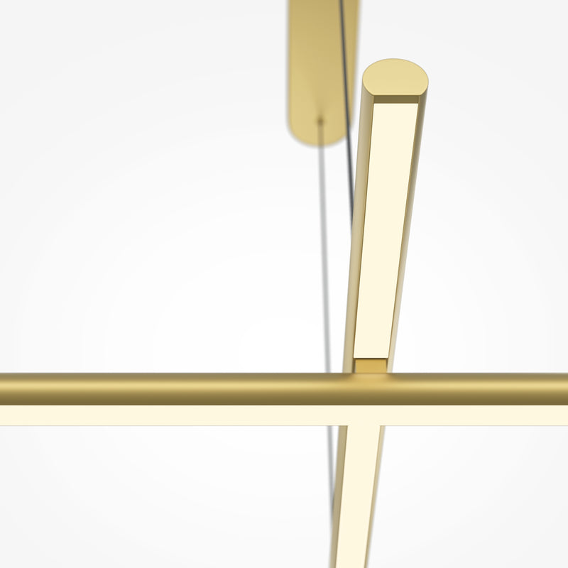 Maytoni Radiance 1L linear suspension ceiling lamp, gold LED H 310cm