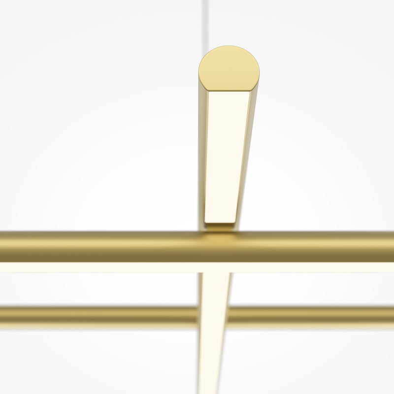 Maytoni Radiance 1L linear suspension ceiling lamp, gold LED H 312cm