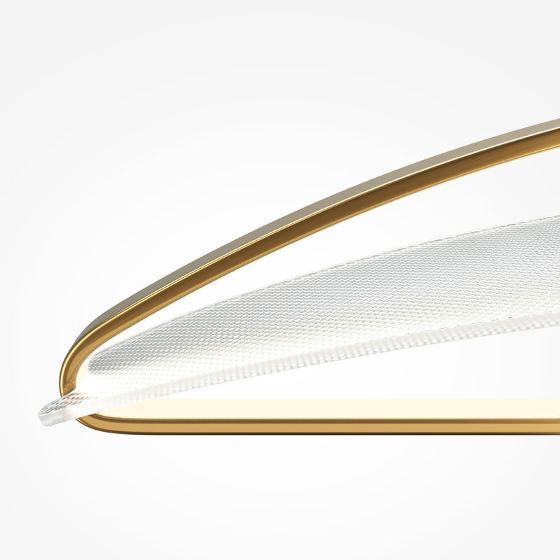 Maytoni Breeze 1L linear suspension ceiling lamp, brass LED H 325cm