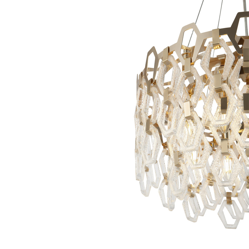 Maytoni Tissage 7L chandelier, gold E14 D 45.7cm