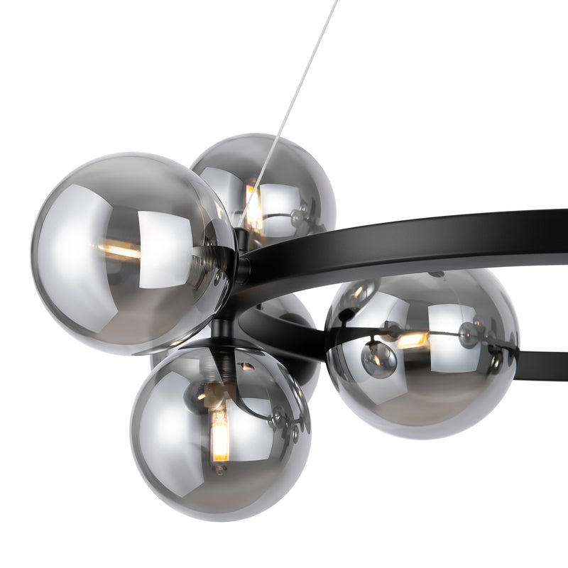 Maytoni Dallas 11L pendant lamp, black G9 D 67cm