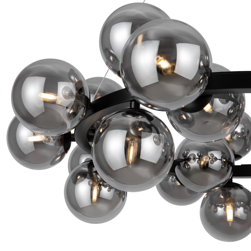 Maytoni Dallas 25L chandelier, black G9 D 69cm