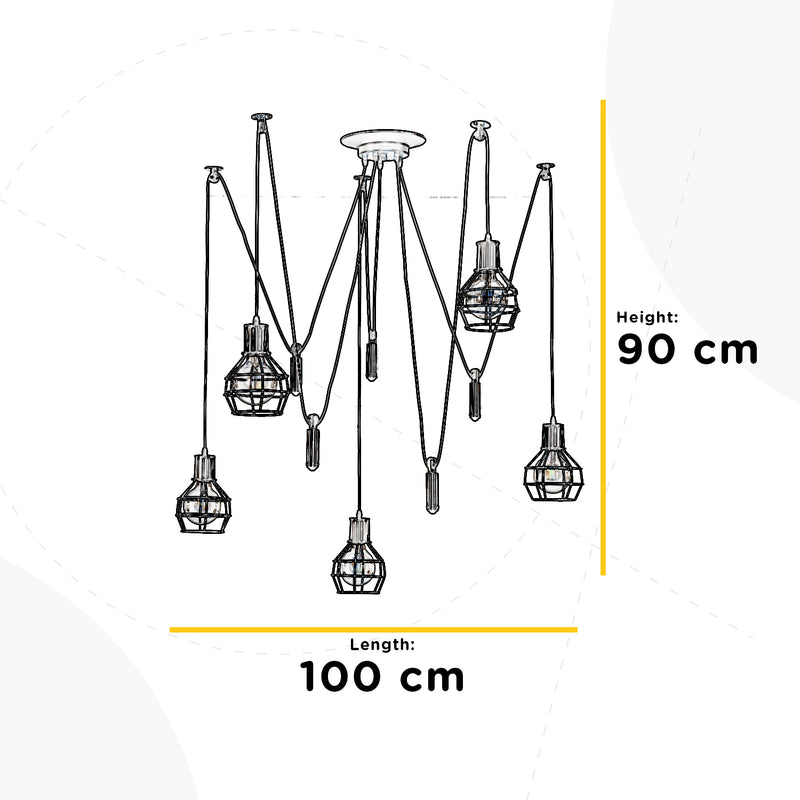 Onli Lighting Spider 5L Deckenleuchte E27 H 90cm