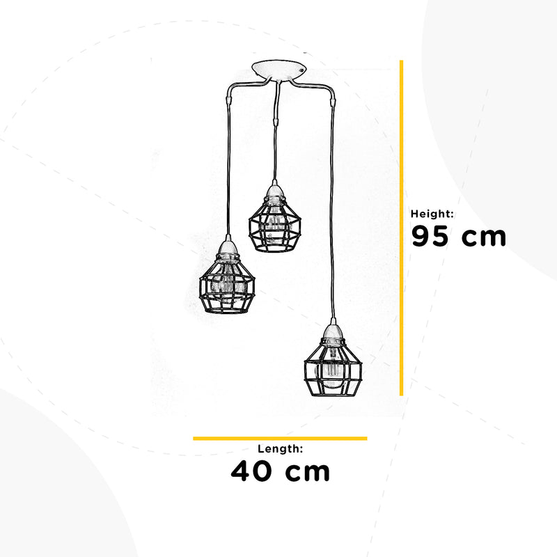 Onli Lighting Spider 3L pendant lamp E27 D 40cm