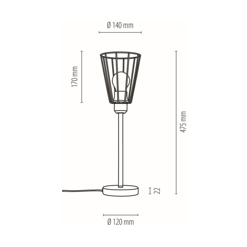 Britop Lighting Swan 1L pöytävalaisin E27 musta, korkeus 47,5cm