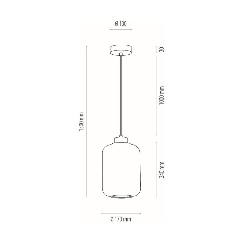 Tarro Pendant 1xE27 Max.60W Chrome/Transparent PVC/Transparent