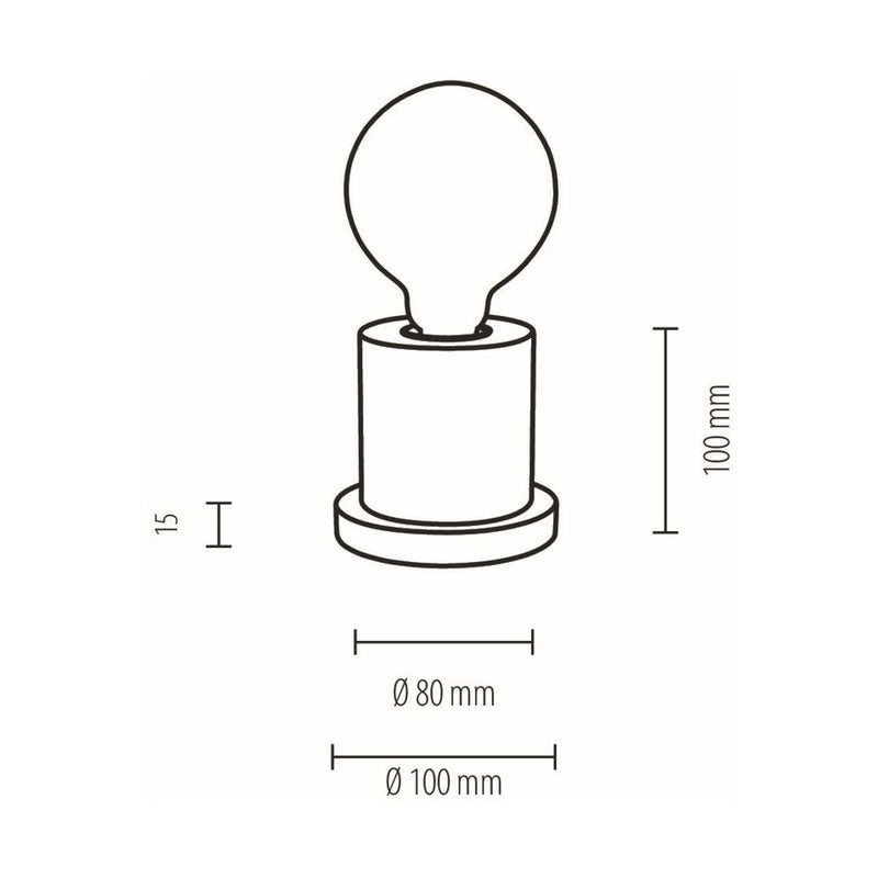 Tasse Table Lamp 1xE27 Max.25W Oiled Oak/Black PVC