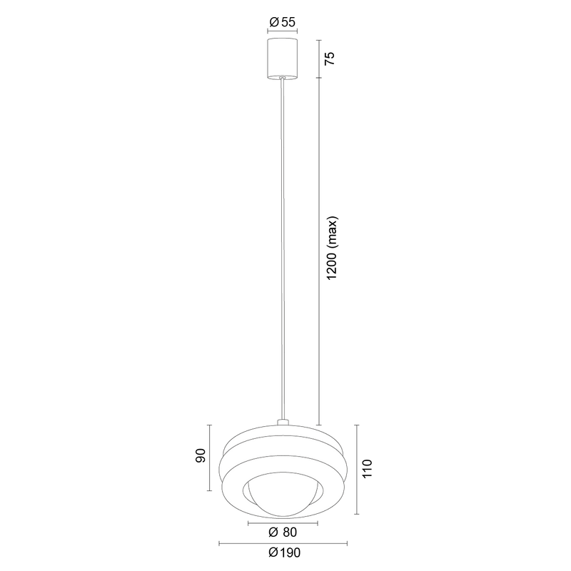 Argon Tevo 1L pendant lamp G9 H 138.5cm