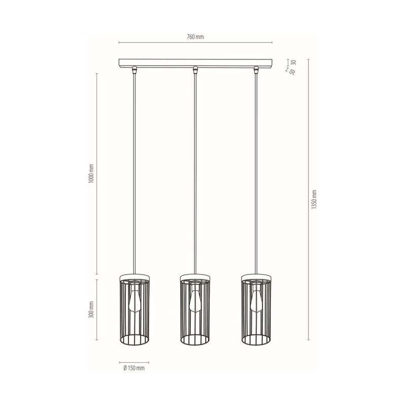 Timeo Pendant 1xE27 Max.60W Black/Oiled Oak/Black