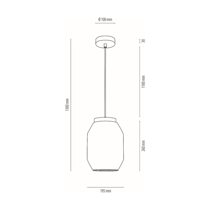 Lampada a sospensione Britop Lighting Vaso 1L E27 vetro fumè