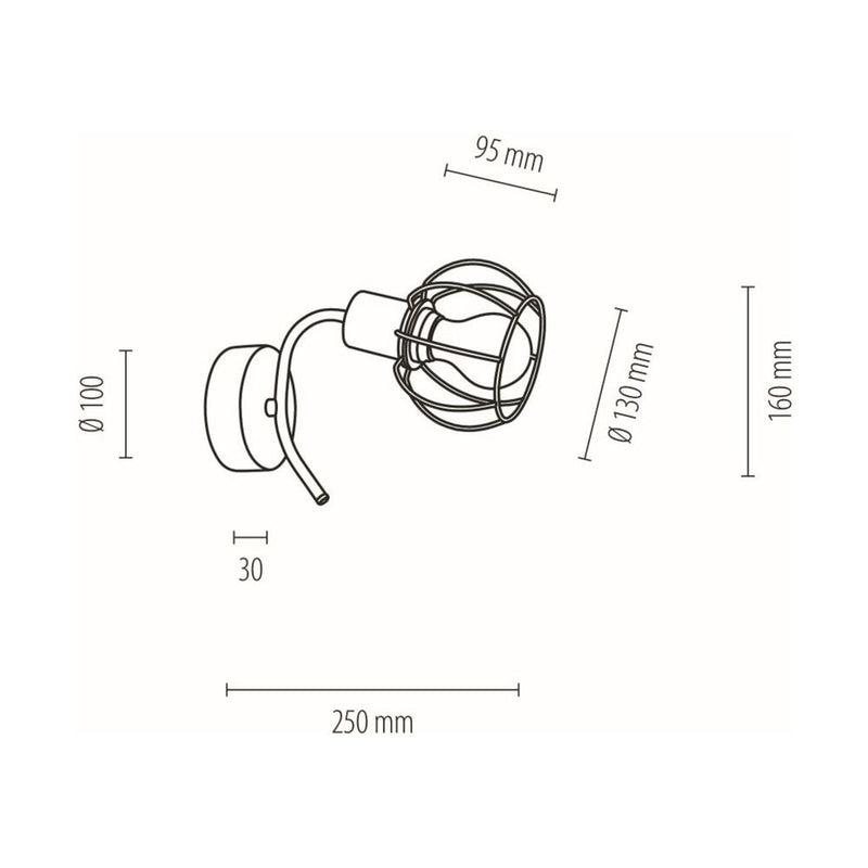 Britop Lighting Viviane 1L seinävalaisin musta E27, leveys 25cm