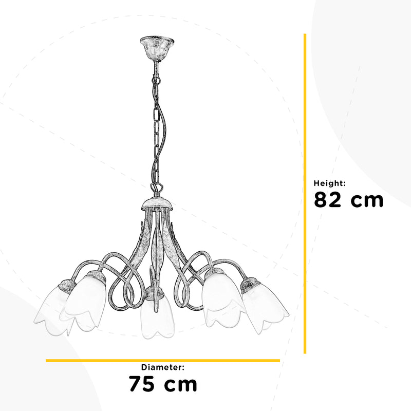 Onli Lighting Doppio Giro 5L chandelier E14 D 75cm