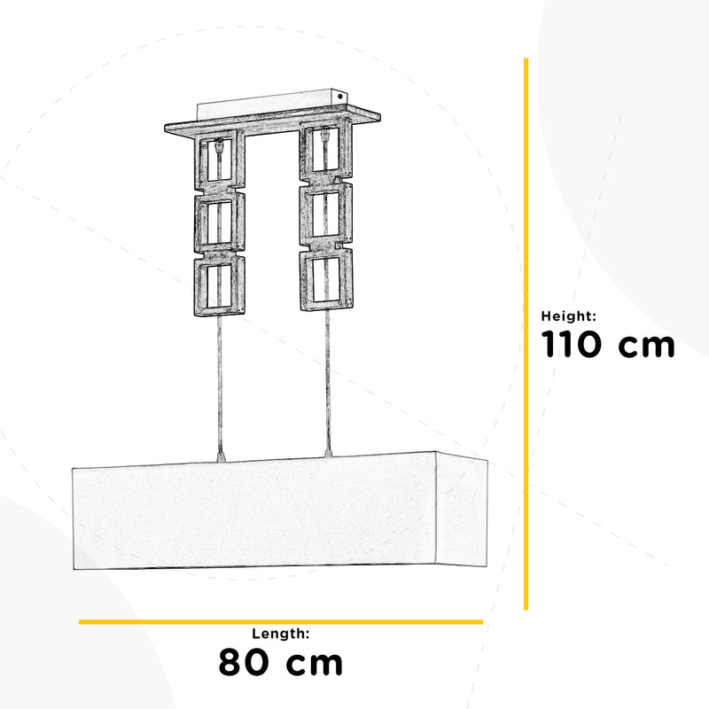 Onli Lighting Kisar 2L linear suspension ceiling lamp E27 W 80cm