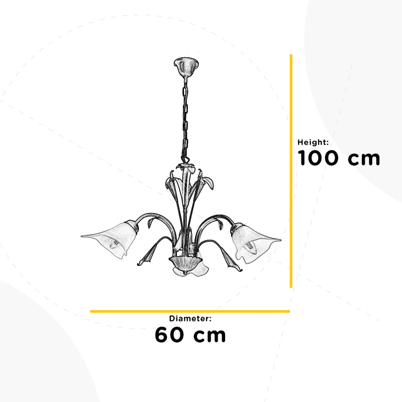 Onli Lighting Lucrezia 3L chandelier E14 D 60cm