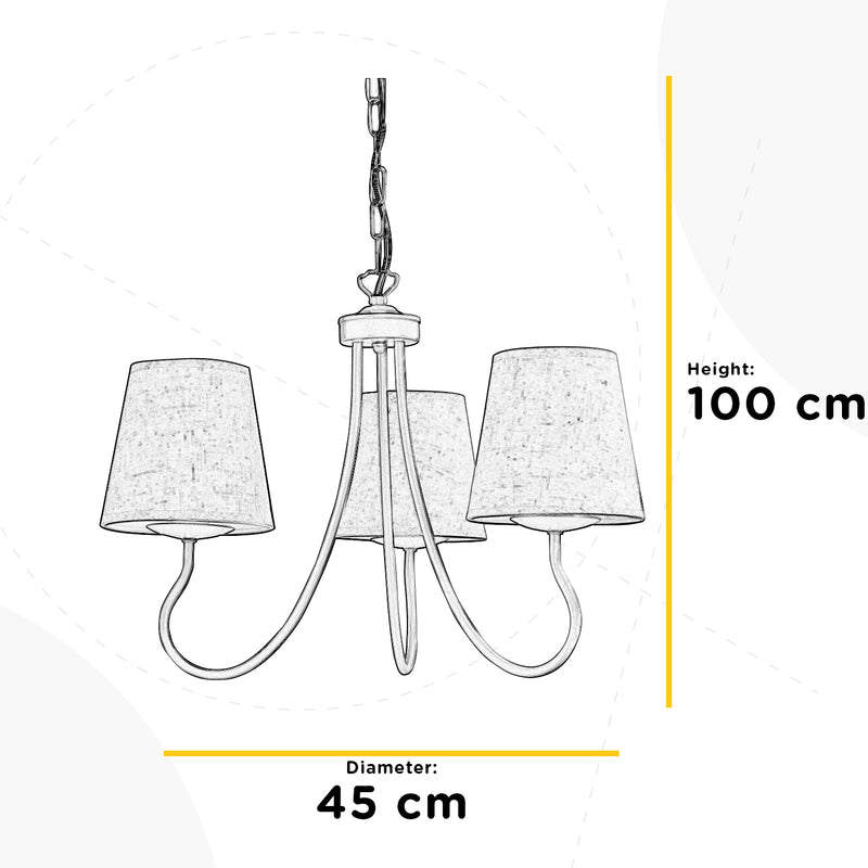 Onli Lighting Margot 3L chandelier E14 D 45cm