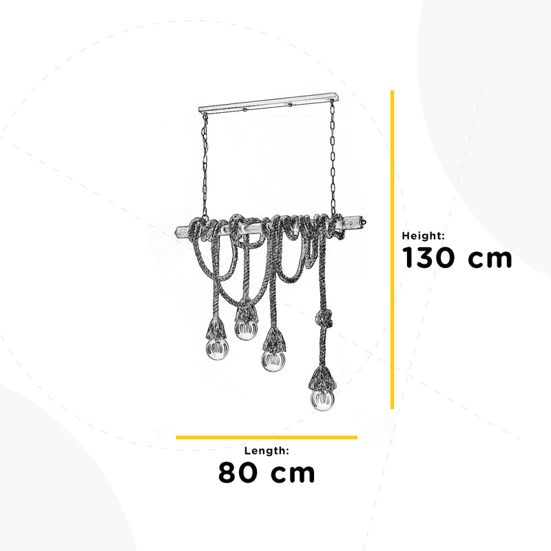 Onli Lighting Corda Mauli 1L linear suspension ceiling lamp E27 W 80cm