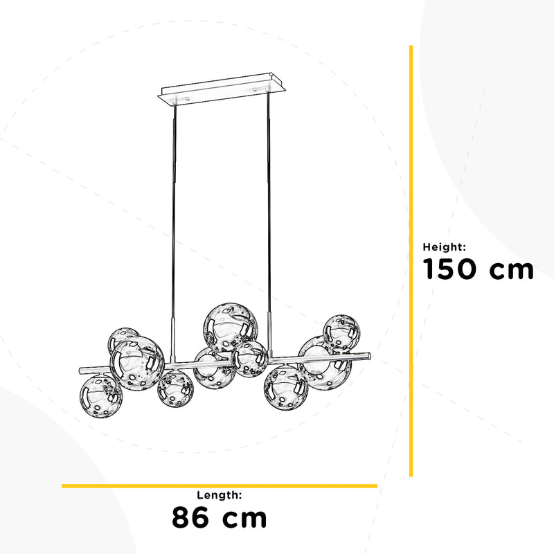 Onli Lighting Paloma 10L lineare Hänge-Deckenleuchte G9 B 86 cm