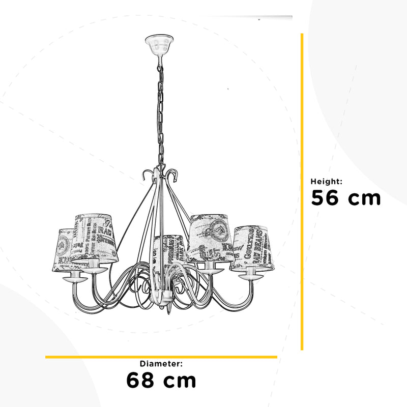 Onli Lighting Polette 5L chandelier E14 D 56cm