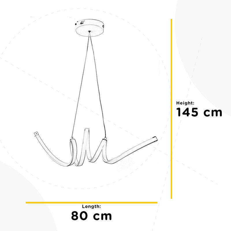 Onli Lighting Ricciolo lineær ophængt loftslampe LED B 80cm