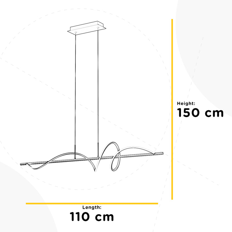 Onli Lighting Twist linear suspension ceiling lamp LED W 110cm