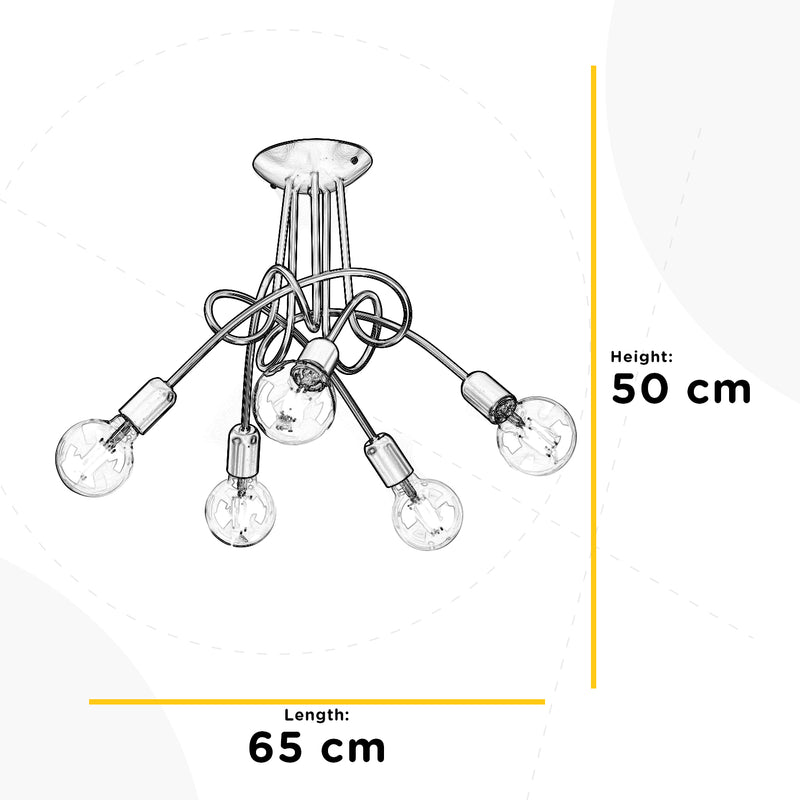 Onli Lighting Wire 5L ceiling lamp E27 H 50cm