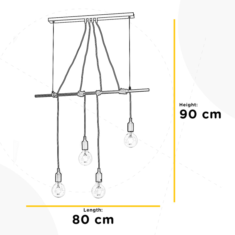 Onli Lighting Wire 4L lineare Hänge-Deckenleuchte E27 W 80 cm