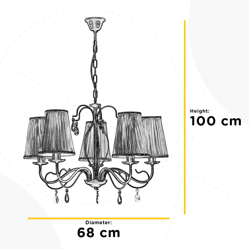 Onli Lighting Delia 5L chandelier E14 D 100cm