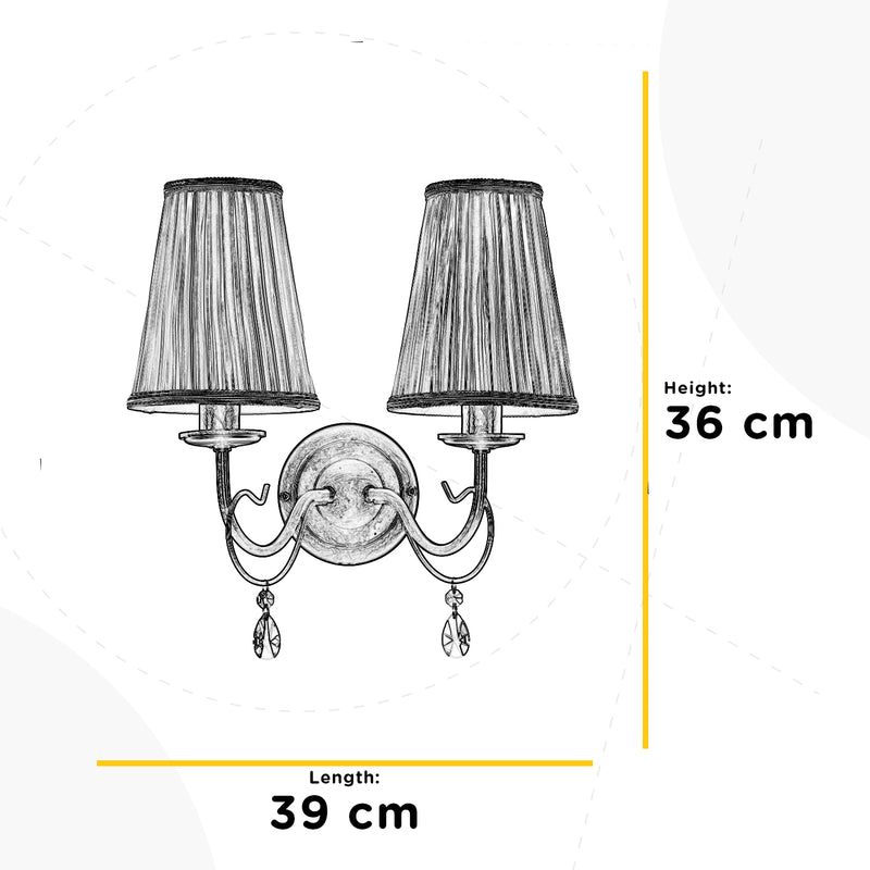 Onli Lighting Delia 2L wall sconce lamp E14 H 39cm