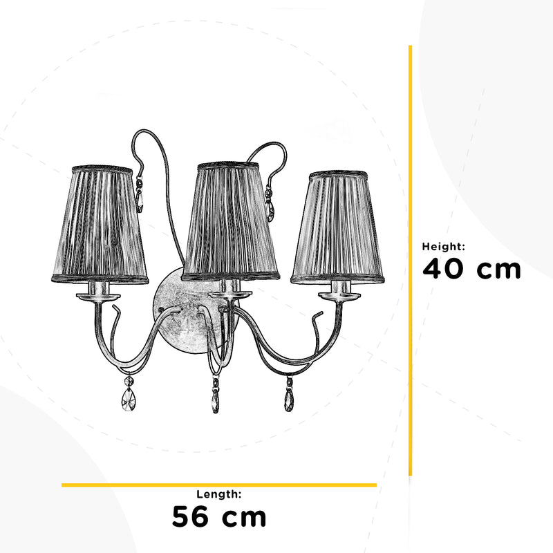 Onli Lighting Delia 3L wall sconce lamp E14 H 37cm