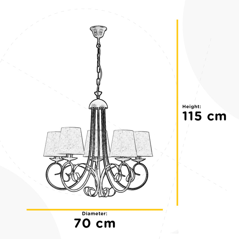 Onli Lighting Pompei 5L chandelier E14 D 70cm