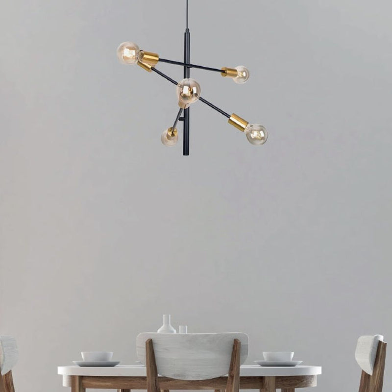 Maxlight Todi 6L chandelier LED, black gold