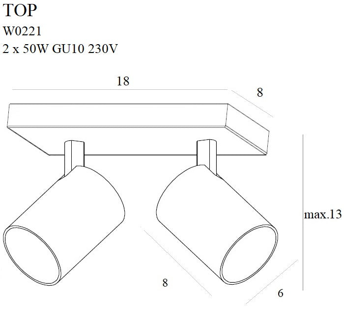 Maxlight Top2 2L accent wall lamp GU10