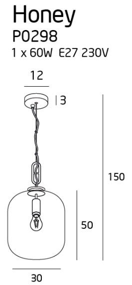 Maxlight Honey 1L pendant lamp D 30cm