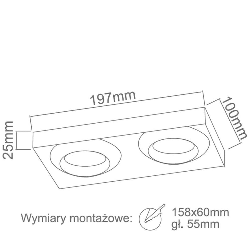 Orlicki Design Astro 2L recessed spotlight GU10 W 19.7cm