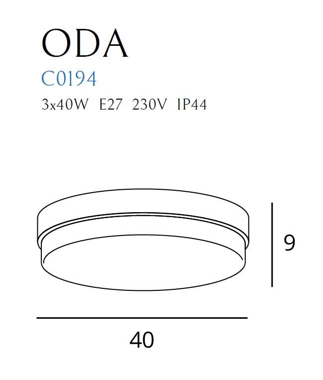 Maxlight Oda 3L Unterputz-Deckenleuchte D 40cm