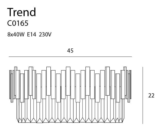 Maxlight Trend 8L Unterputz-Deckenleuchte E14, D 45 cm