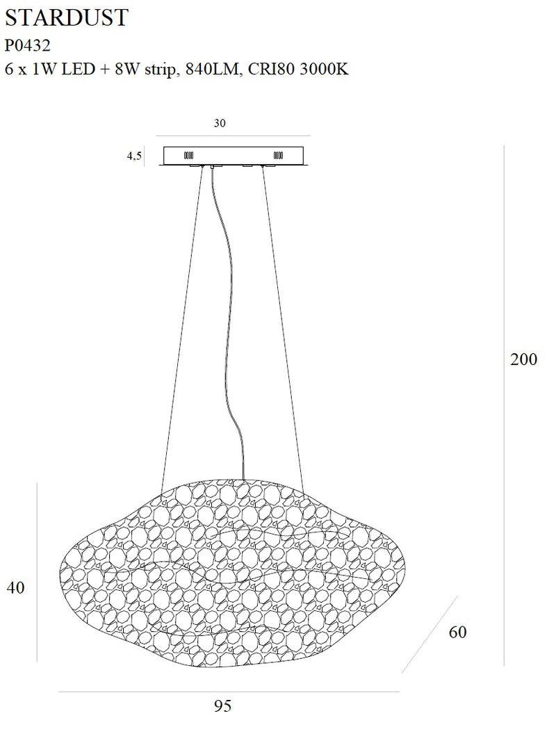 Maxlight Stardust 1L pendant lamp gold LED, D 60cm