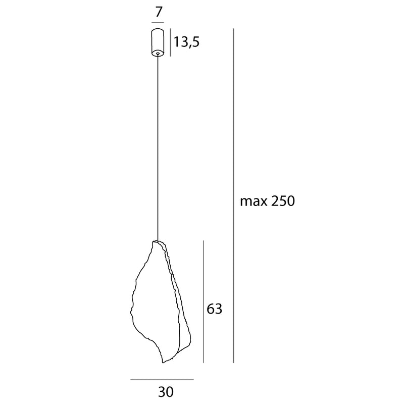 Maxlight Concha 1L pendant lamp Led white