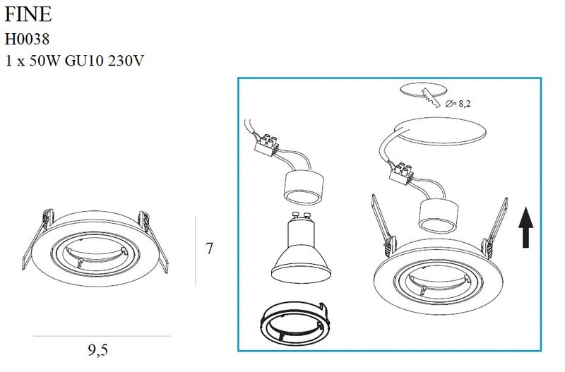 Maxlight Fine 1L recessed spotlight D 9.5cm