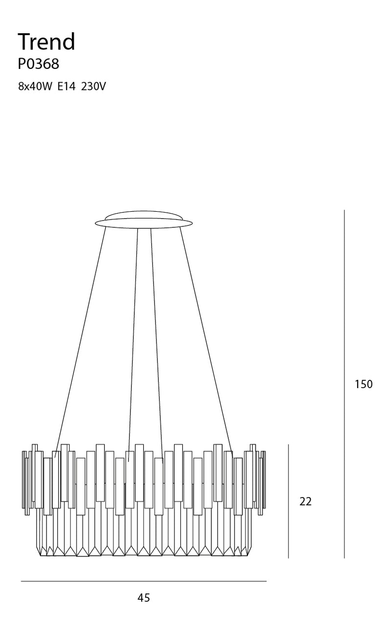 Maxlight Trend 8L pendant lamp E14, D 45cm