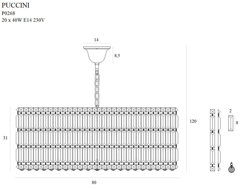 Maxlight Puccini 20L pendant lamp D 80cm