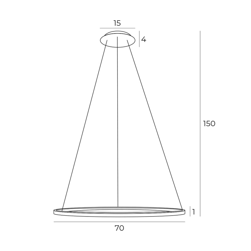 Maxlight Queen 1L suspension LED, or, D 70 cm