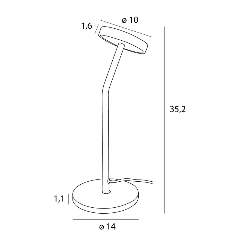 Maxlight Ibiza 1L skrivebordslampe sort LED 6W