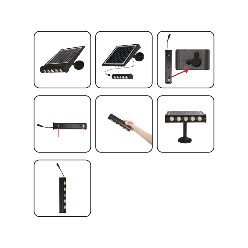 Eko-Light Solar Lamp outdoor wall light H 7.6cm