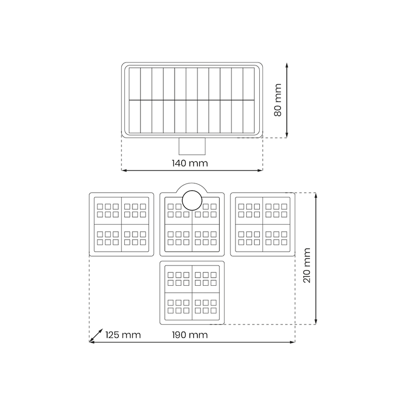 Eko-Light Solar Lamp outdoor wall light H 10cm