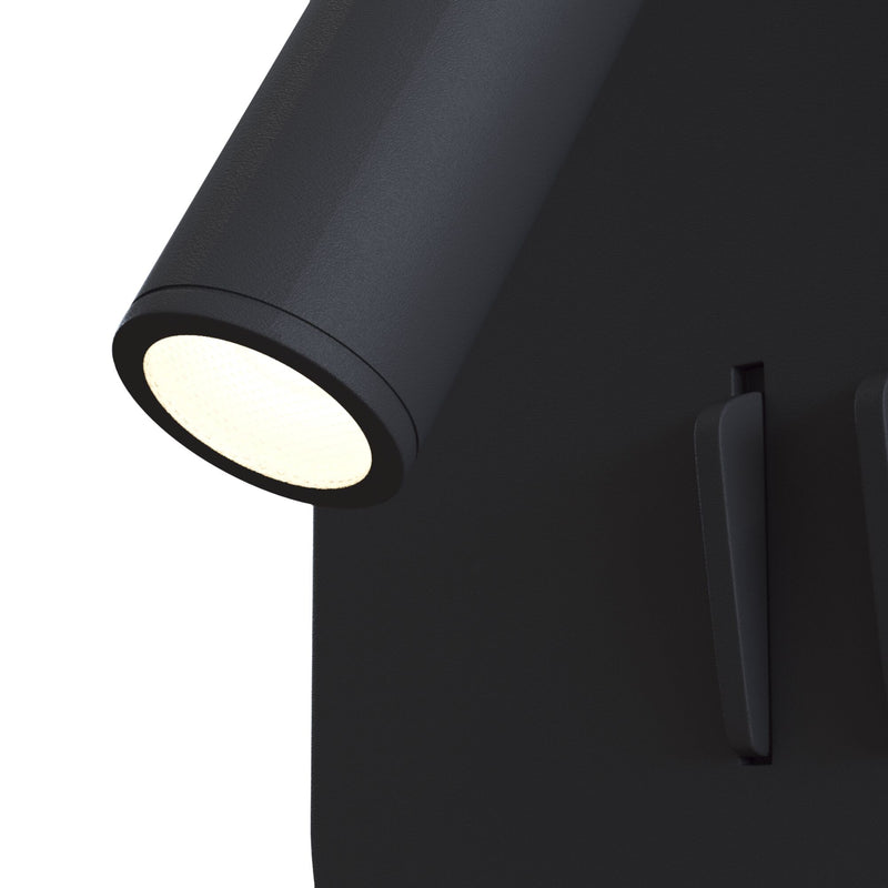 Maytoni Ios 176 1L accent wall lamp, black LED H 13cm