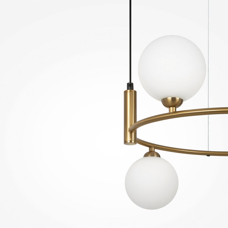 Maytoni Ring 4L pendant lamp, brass G9 D 40cm