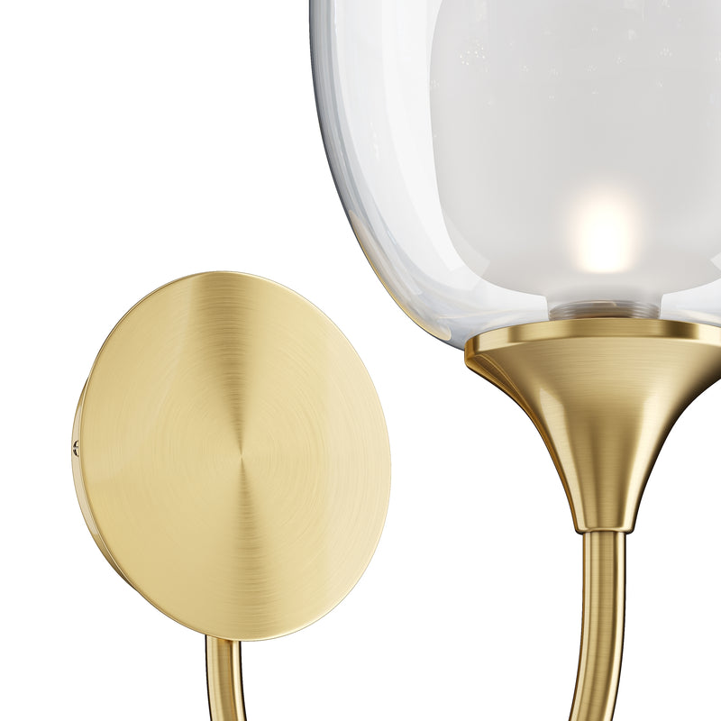 Maytoni Aura 1L wall sconce lamp, brass E14 D 19cm