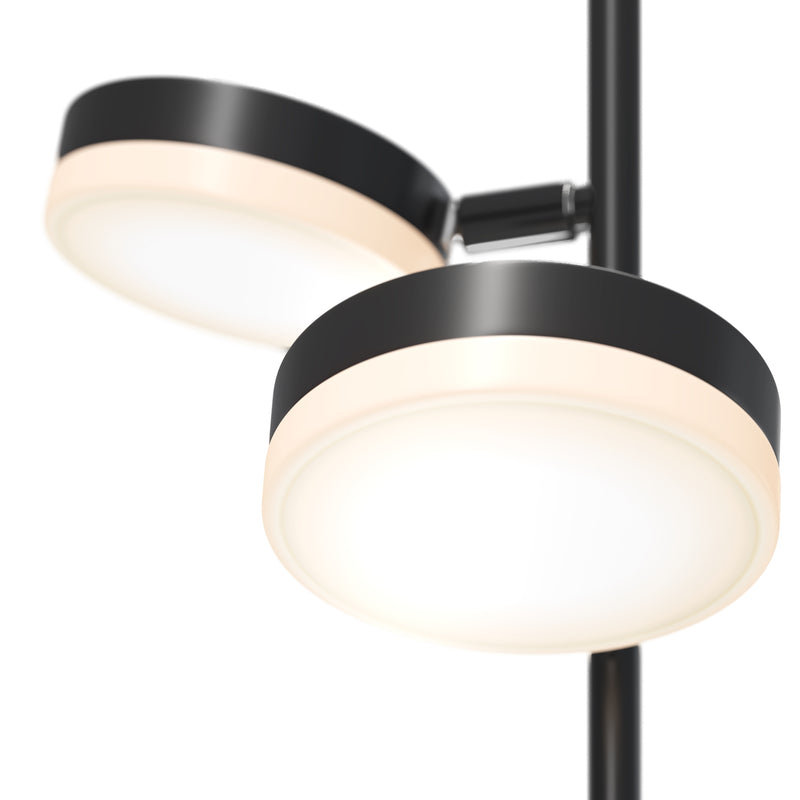 Lampada da terra Maytoni Fad 2L, LED nero H 145cm